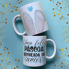 Arte Caneca Uma Feliz Páscoa Recheada de Amor Arquivo Png