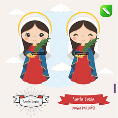 Kit Digital Vetor Santinhos Santa Luzia Editáveis + Png
