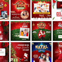 Pack Canva Natal Feed e Storie Templates Editáveis 25 Artes + Bônus