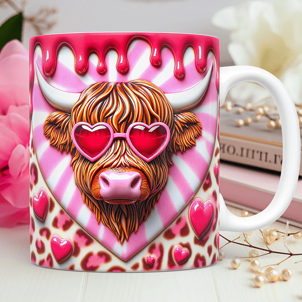 40 Artes para Caneca Dia dos Namorados 3D Vaquinha Love Arquivos Png 3