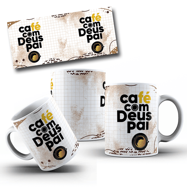 Artes Caneca Café com Deus Pai Arquivos em Jpg 5