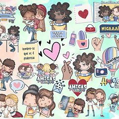 Kit Digital Lettering Frases Amizade Amigos Arquivos sem fundo Png 