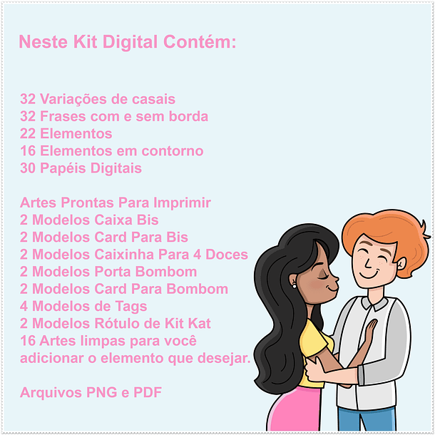 Kit Digital Dia dos Namorados em Png 2