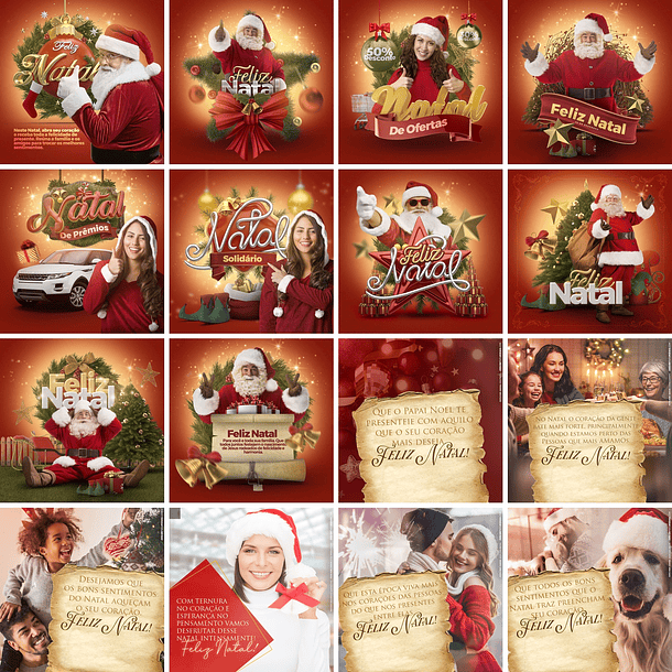 90 Artes Mídias Sociais Natal e Ano Novo Editáveis Photoshop 1