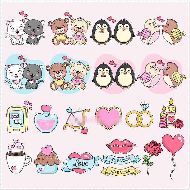 Kit Digital Dia dos Namorados em Png 4