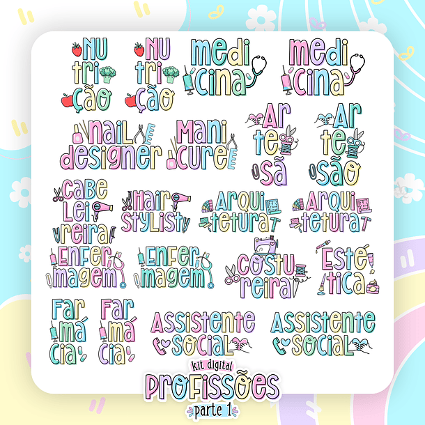 Kit Digital Profissões Parte 1 em Png  2