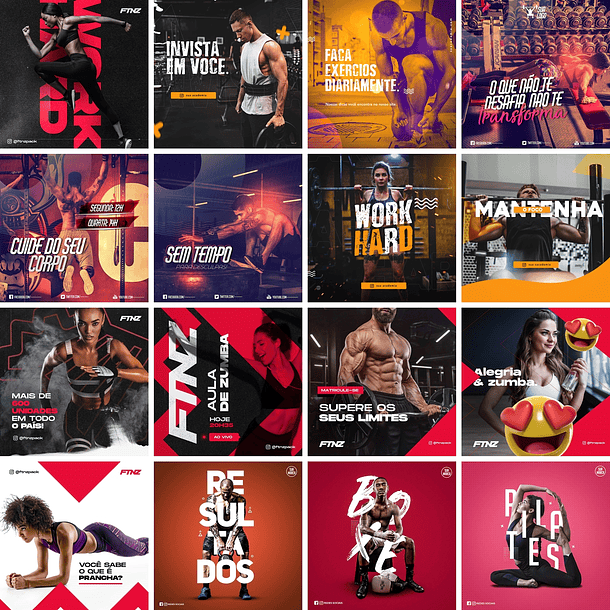 140 Artes Mídias Sociais Academia Editáveis Photoshop 1