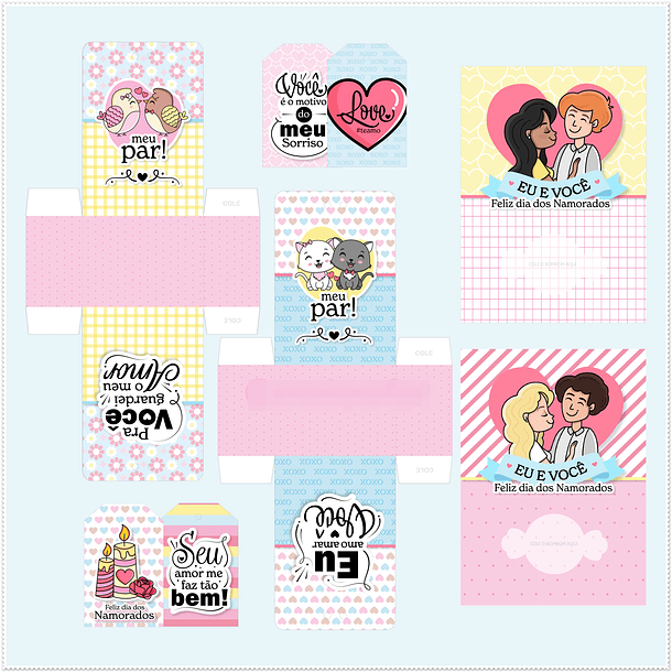 Kit Digital Dia dos Namorados em Png 8