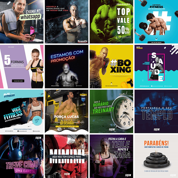 140 Artes Mídias Sociais Academia Editáveis Photoshop 3