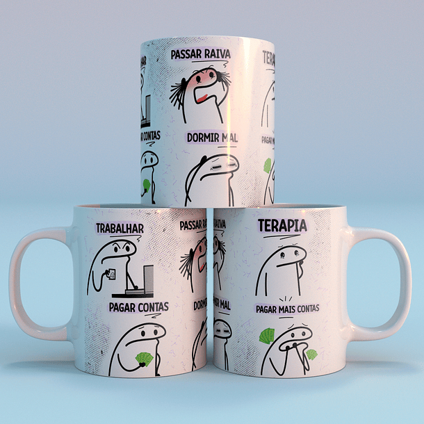 Arte Caneca Trabalhar, Pagar Contas, Passar Raiva, Dormir Mal, Terapia, Pagar mais Contas  Arquivo Png