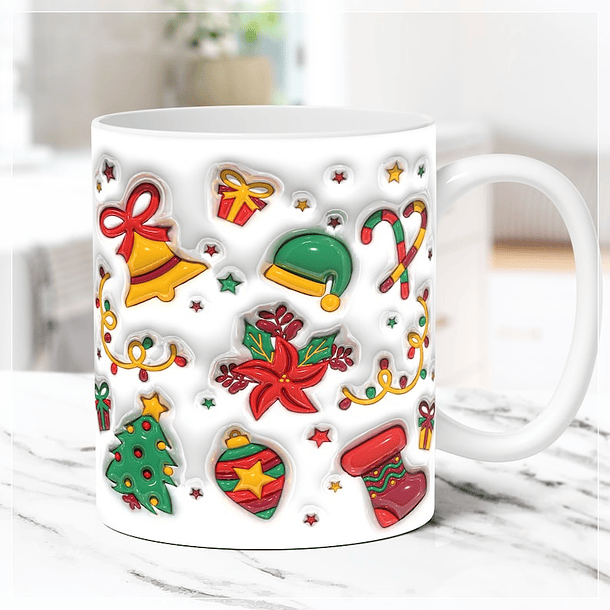 31 Artes para Caneca Natal Inflados 3D Arquivo em Jpg  7
