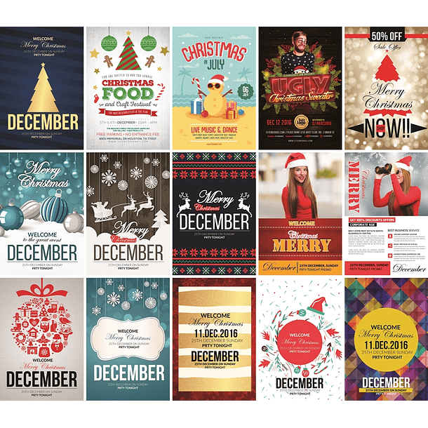 200 Artes Flyers Panfletos Natal e Ano Novo Editáveis Photoshop 1