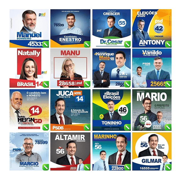 80 Artes Mídias Sociais Campanha Politica Eleitoral Editáveis Corel Draw 2