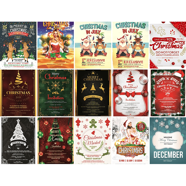200 Artes Flyers Panfletos Natal e Ano Novo Editáveis Photoshop 4