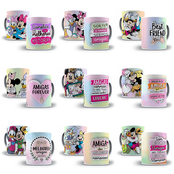 20 Artes para Caneca Amizade Disney em CorelDraw  1