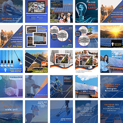 Pack Canva Energia Solar Templates Editáveis 50 Artes + Bônus