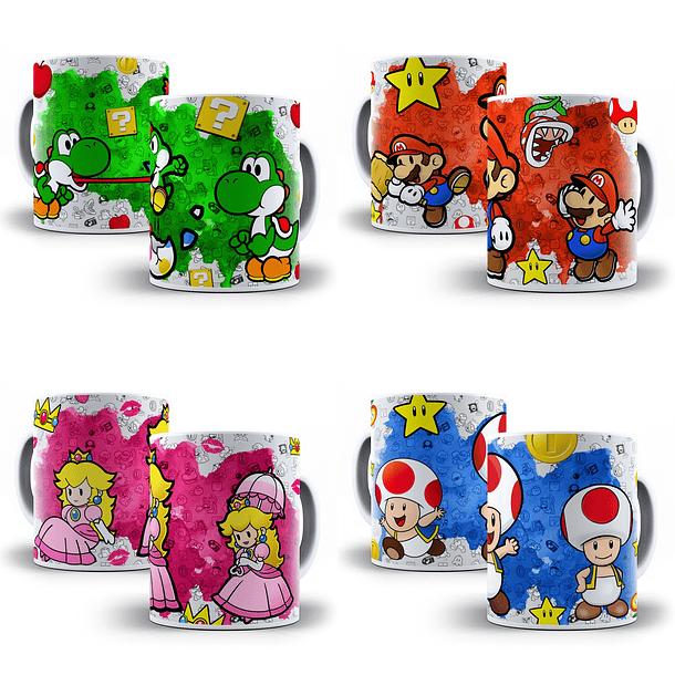 8 Artes Caneca Super Mario Editável em Photoshop 2