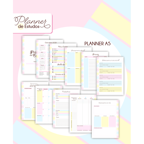 Arquivo Planner de Estudos Feminino e Masculino em Pdf 2