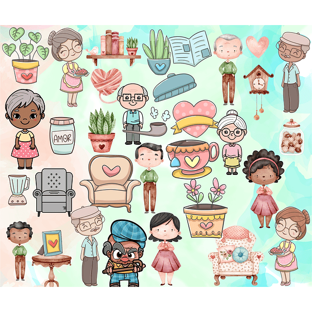 Kit Digital Lettering Frases Avos Avós Avô Avó Arquivos sem fundo Png 1