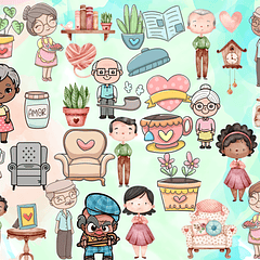 Kit Digital Lettering Frases Avos Avós Avô Avó Arquivos sem fundo Png