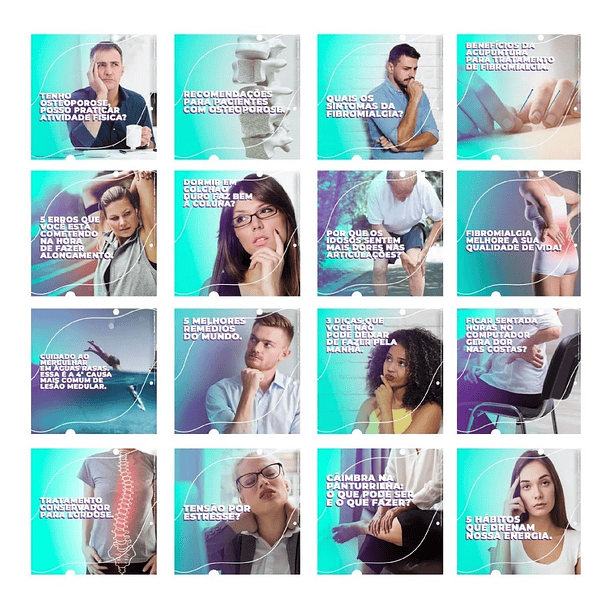 130 Artes para Fisioterapia Mídias Sociais Editáveis Photoshop + Png 1