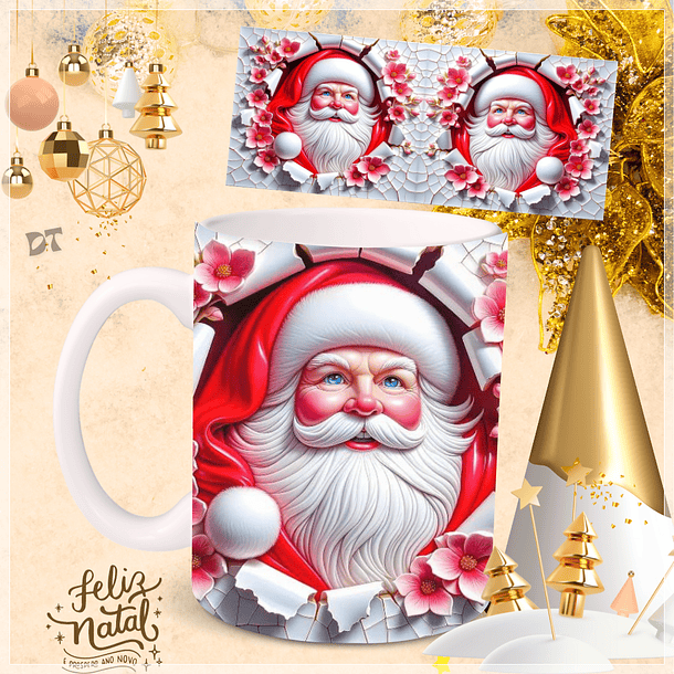 97 Artes para Caneca Natalina Papai Noel e Outros 3d Arquivo em Jpg  7