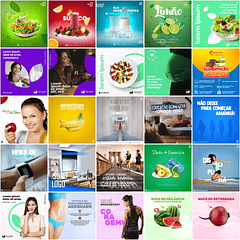 190 Artes Mídias Sociais Nutricionista Nutrição Editáveis Photoshop