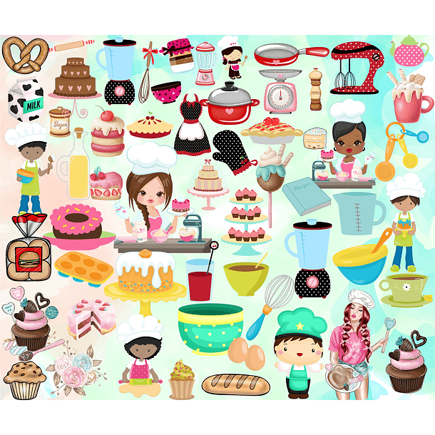 Kit Digital Lettering Frases Confeitaria Cozinheira Arquivos sem fundo Png 1