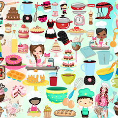 Kit Digital Lettering Frases Confeitaria Cozinheira Arquivos sem fundo Png