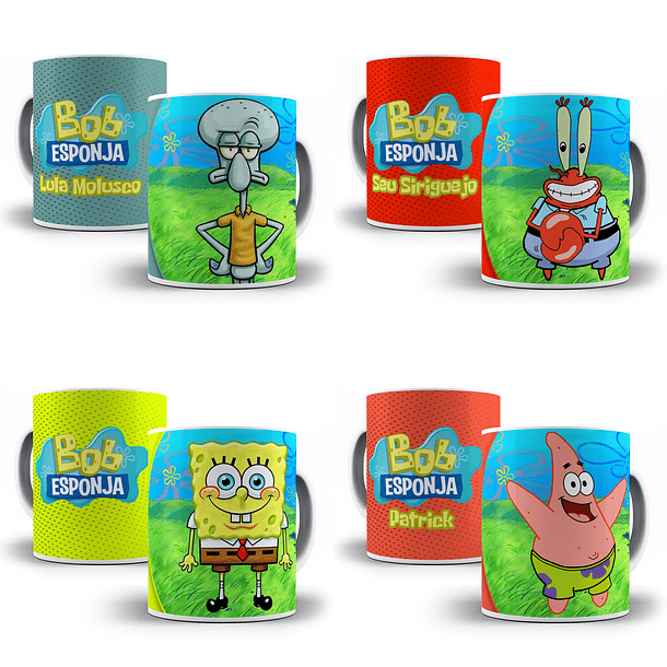 10 Artes Caneca Bob Esponja Editável em Photoshop 1