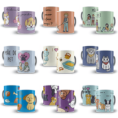37 Artes Caneca Pet Pets Animais Editável em Corel Draw