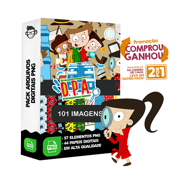 Kit Digital Detetives do Predio Azul sem fundo Png