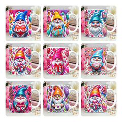 30 Artes para Caneca Dia dos Namorados 3D Gnomos Love 3d Arquivos Png