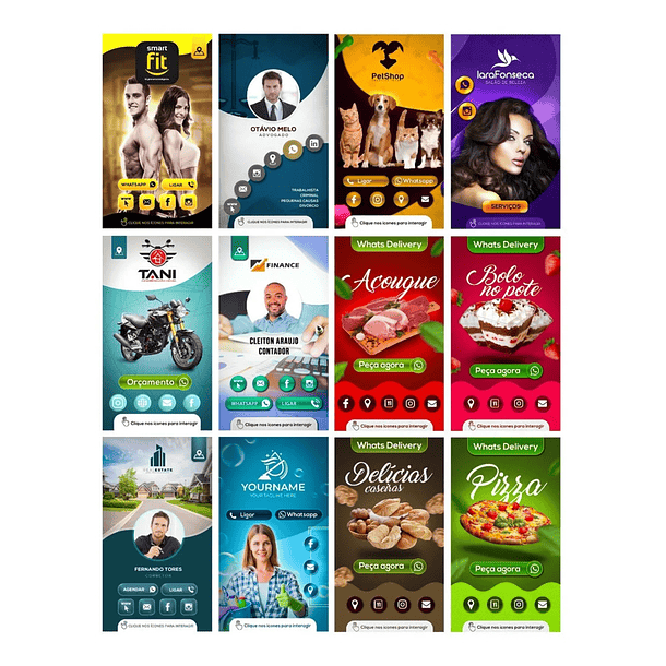 45 Artes para Cartão Interativo Digital Editáveis Corel Draw 1