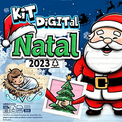 Kit Digital Natal 2023 - Artes Caneca Camisa Calendário Tubolatas Balinhas Natalina