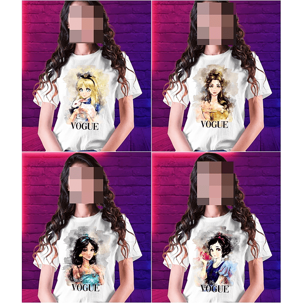 40 Artes Camisa Princesas Disney Editável em Photoshop 2