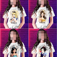 40 Artes Camisa Princesas Disney Editável em Photoshop