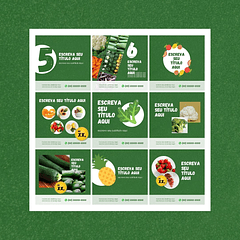 Pack Canva Hortifruti Sacolão Feira Templates Editáveis 12 Artes + Bônus