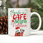 Arte Caneca Movido a Café Alegria Natalina Arquivo Png 1