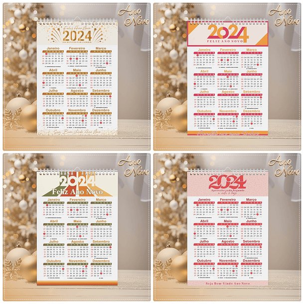 Arquivo Calendários de Ano Novo 2024 em CorelDraw 6