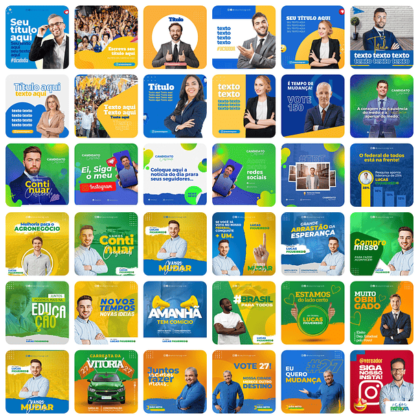 Pack Canva Campanha Política Eleições Templates Editáveis 230 Artes + Bônus 4