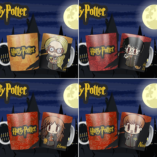 12 Artes para Caneca Harry Potter Editável em Corel Draw 2