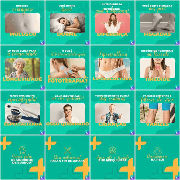 Pack Canva Clinicas Medica Templates Editáveis 200 Artes + Legendas 7