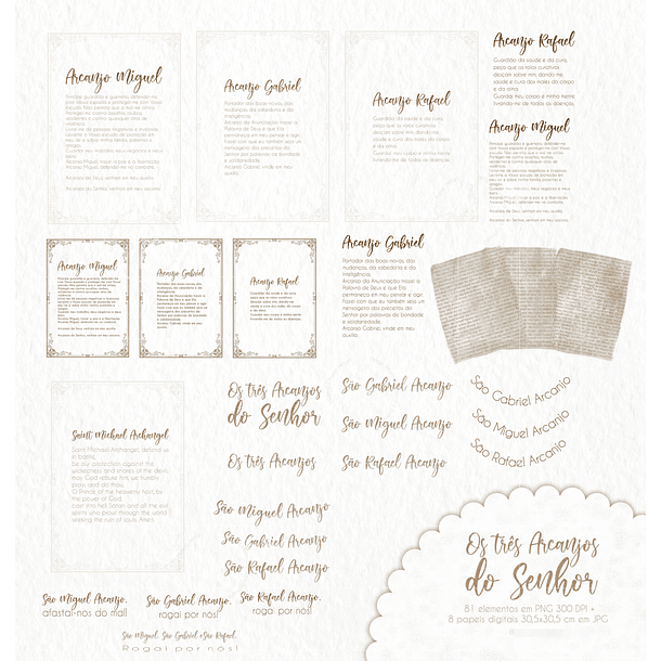 Kit Digital Arcanjos Aquarela Arquivos em Png   3