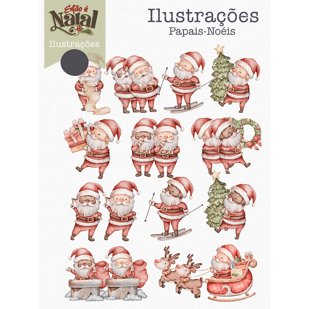 Kit Digital Então é Natal Aquarelados Arquivos em Png   3