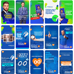 Pack Canva Campanha Política Eleição Templates Editáveis 45 Storie