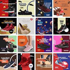 Pack Canva Loja de Calçados Templates Editáveis 30 Artes + Bônus