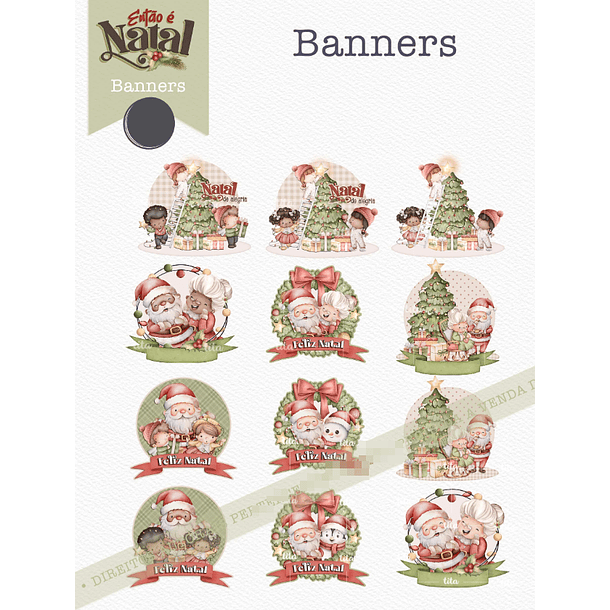 Kit Digital Então é Natal Aquarelados Arquivos em Png   10