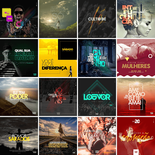 230 Artes Mídias Sociais Gospel e Cultos Editáveis Photoshop 2