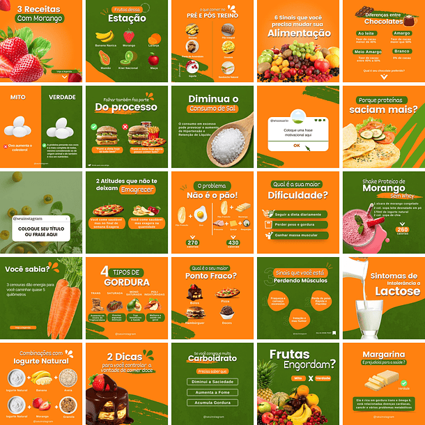 Pack Canva Nutricionista Nutrição 2.0 Templates Editáveis 50 Artes + Bônus 2